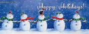 Happy New Year Snowman Facebook Cover Photo