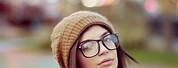 Hipster Girl with Brown Hair
