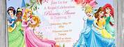 Invitation Card Princess Theme Dysney