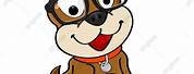 Japanese Cartoon Dog with Glasses