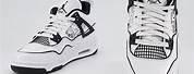 Jordan 4 White with Black Dotted Back