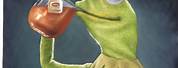 Kermit Tea Meme Acrylic Painting