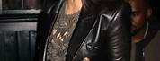 Kim Kardashian Black Leather Blazer