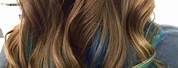 Light Brown Hair with Blue Highlights