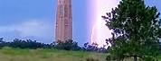 Lightning Striking Bok Tower Tulsa