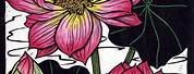 Lotus Flower Lino Print