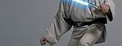 Luke Skywalker Holding Lightsaber Full Body