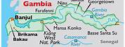 Map of West Africa with Gambia River