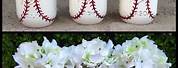 Mason Jar Baseball Centerpieces