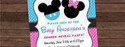Mickey and Minnie Gender Reveal Invitations