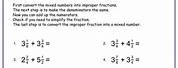 Middle School Adding Mixed Numbers Worksheet