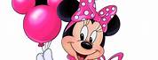 Minnie Mouse in Pink Holding Balloons