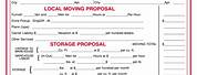 Moving Company Estimate Form Template