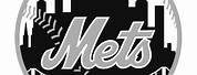 NY Mets Logo Black Skyline