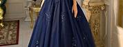 Navy Blue Ball Gown Prom Dress