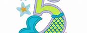 Number 5 with Mermaid Tail SVG