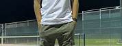 Olive Green Cargo Pants and Black T-Shirt