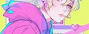 Pastel Pink Rainbow PFP Anime Boy