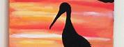 Pelican Sunset Acrylic Painting