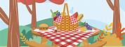 Picnic Table with Tablecloth Clip Art