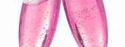 Pink Champagne Bottle and Glass Picture