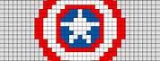 Pixel Art of Captain America Shield