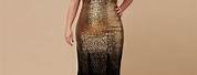 Plus Size Black and Gold Flowing Summer Dress