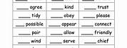 Prefix and Suffix Worksheet Grade 2