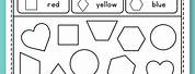 Preschool Worksheets Shapes Color by Number