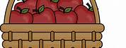 Red and Yellow Apple's in a Basket Clip Art