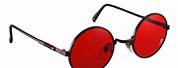 Round Dark Red Sunglasses