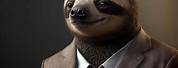 Sloth Wearing a Suit