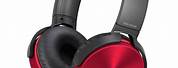 Sony Extra Bass Wired Headphones Red and Black