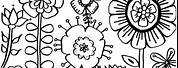 Spring Flowers Clip Art Black and White