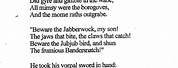 The Jabberwocky Poem by Lewis Carroll