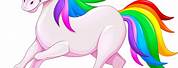 Unicorn Vector with Rainbow Tail