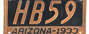 Vintage 1933 Arizona License Plate