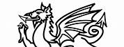 Welsh Dragon Line Art
