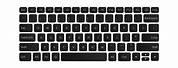 White Keyboard Black Key PNG