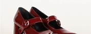 Women's Burgundy Patent Leather Shoes