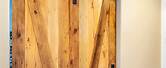 Wooden Beam with Sliding Barn Doors