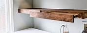 Wooden Shelf with Hanging Rod Laundry Room