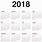 2018 Yearly Calendar