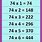 74 Times Table Chart