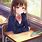 Anime Girl Sitting Desk