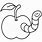 Apple Worm Coloring Page