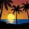 Beach Sunset Art Palm Trees