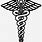 Black Caduceus Medical Symbol