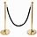 Black Stanchion and Gold Rope