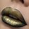 Black and Gold Lips Art